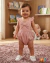 Body Rosa em Malha com Textura Listrada - comprar online