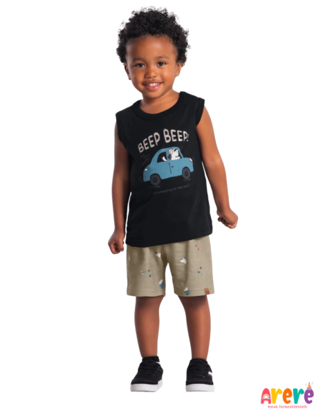 CONJUNTO INFANTIL MENINO DE CARRO BRANDILI