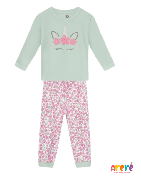 Pijama menina Blusão e Calça Moletom Unicórnio - comprar online