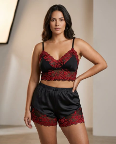 Baby Doll Cropped em Poliamida com Renda -- Conforto e Delicadeza - Arthy & Sofy Store