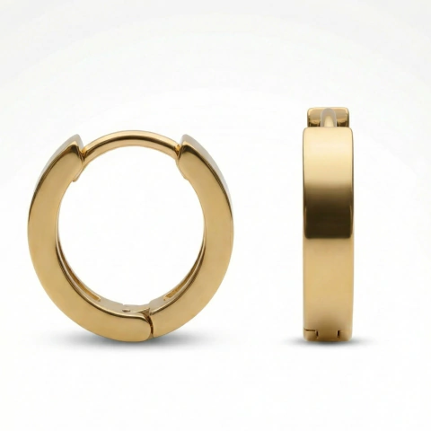 Brinco argola largo quadrado liso banhado a ouro 18k pequeno - comprar online