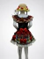 Vestido infantil preto com saia colorida e laços vermelhos - comprar online