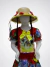 Vestido infantil vermelho floral com laços e renda na internet