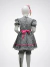 Vestido infantil xadrez preto com laço rosa - comprar online