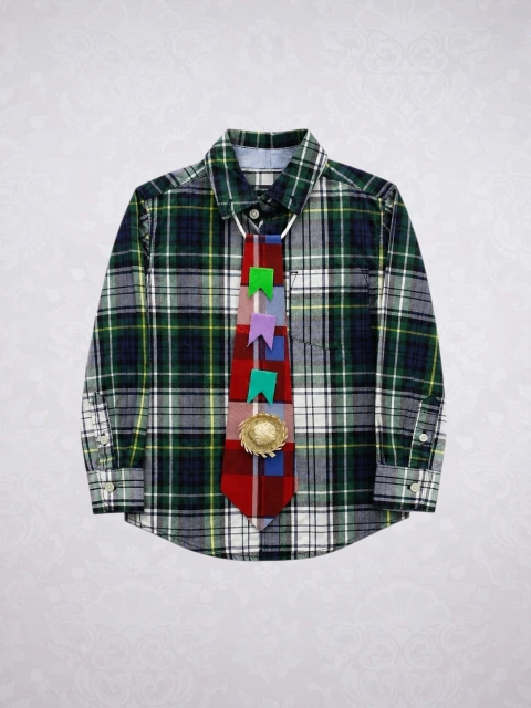 Camisa Infantil Xadrez Verde