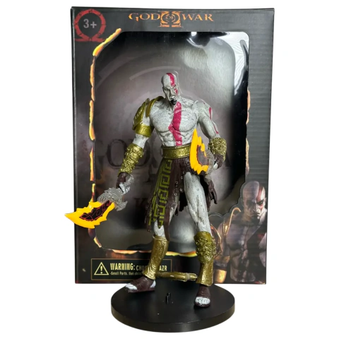 Boneco kratos 20cm com 2 Esp. fogo God Of War