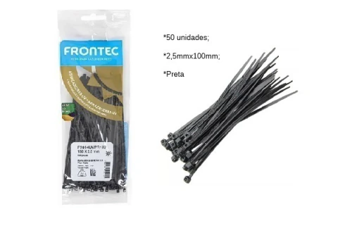 ABRAÇADEIRA NYLON 2,5mmx100mm 50UN PT FRONTEC - comprar online