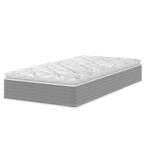 Colchão Solteiro Molas Ensacadas Pillow Top 88x188x25cm Martino Cinza Umaflex