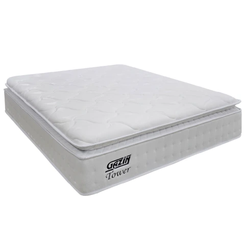 Colchão Casal Queen Molas Ensacadas Gazin Com Pillow Tower New 158x198x35cm Branco