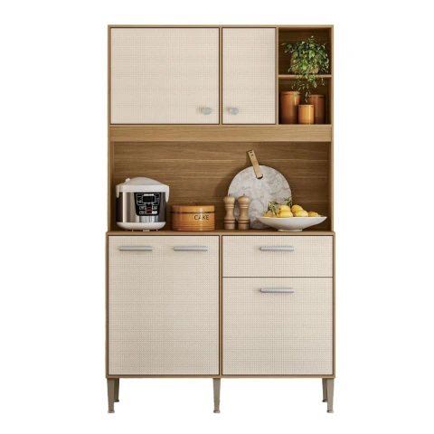 Armário De Cozinha Compacta 5 Portas 3 Nichos Dhyana