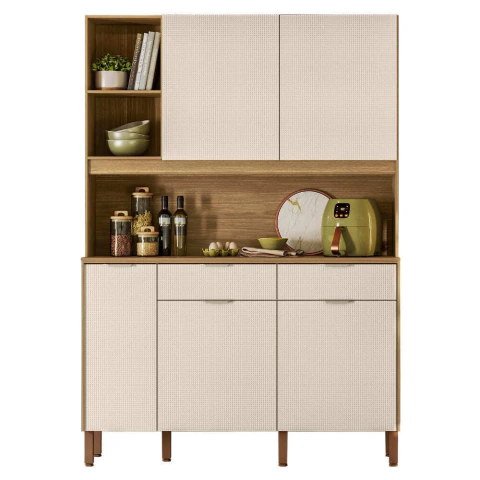 Armário De Cozinha Compacta 5 Portas 3 Nichos Mandala