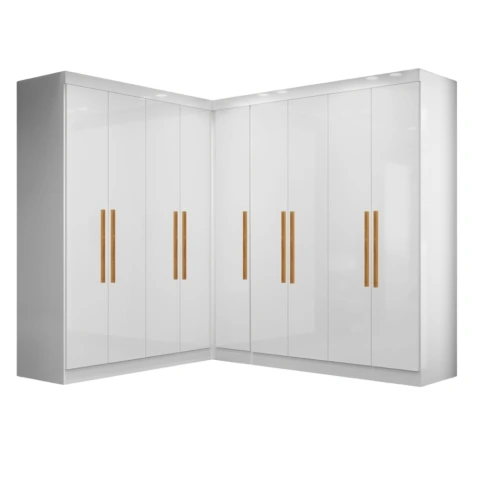 Quarto Modulado de Canto Madrid com 9 Portas Maxel