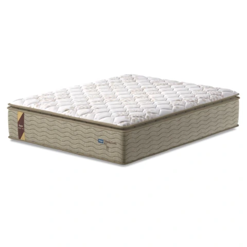 Colchão Casal Queen Molas Guarda Costas Max Pillow Top 158x198x40cm Bege / Branco Probel