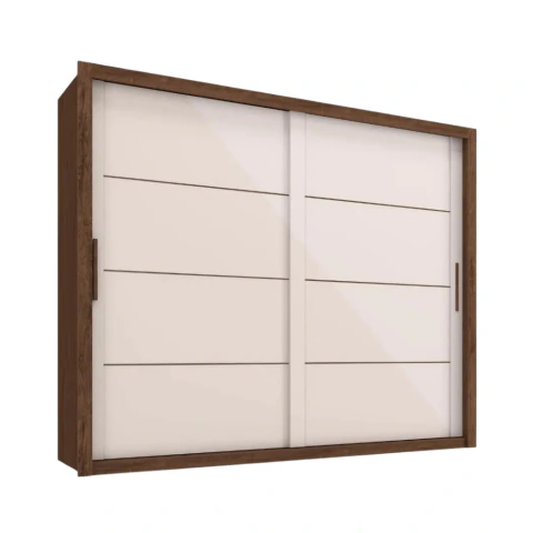 Guarda Roupas Casal Imperador Zanzini Jacarandá Off White