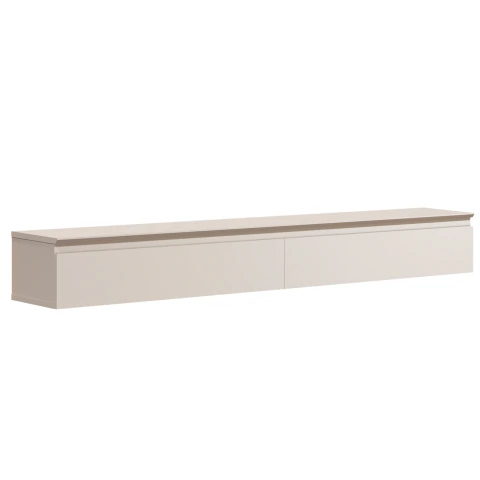 Rack Suspenso Para Painel ou TV até 55 Polegadas 2 Gavetas 1,35m Aspen Off White EDN