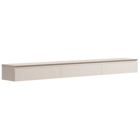 Rack Suspenso para Painel ou TV até 75 Polegadas 3 Gavetas 2,17m Aspen Off White EDN
