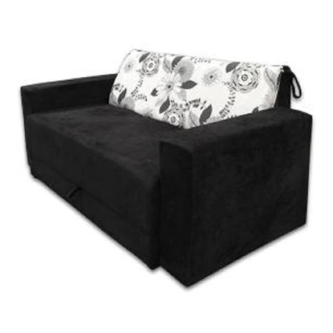 Sofá-cama 2 Lugares Pratik 5000 Mamflex Preto / Cinza Floral