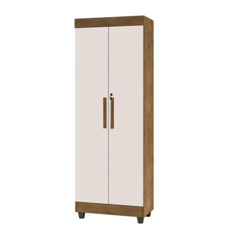 Armário Multiuso Lavanderia Com Chave 2 Portas 1,80m Texas Jequitibá / Off White J&A