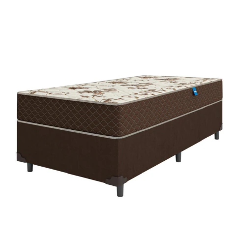 Cama Box Solteiro Colchão Espuma D33 Marquês 88x188x57cm Marrom Umaflex - Suporta até 90kg por Pesso