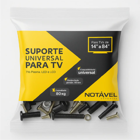 Suporte de TV Fixo Universal para TVs Plasma, Lcd, LED de 14" a 84 polegadas Preto Notável