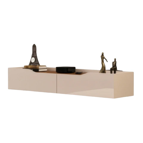 Rack Suspenso para Painel ou TV até 55 Polegadas 1,36m 2 Gavetas Efraín Off White