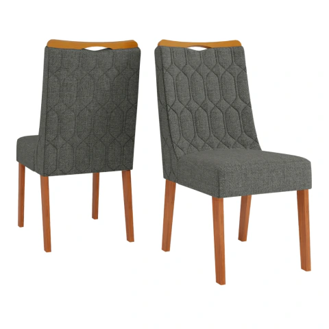 Conjunto de 2 Cadeiras Estofada Sala de Jantar Bel