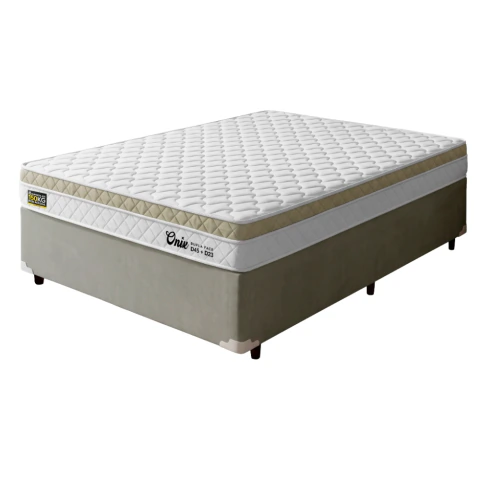 Cama Box Casal Espuma Ortopédica Onix D45 138x188x58cm Hellen - Suporta até 150 kg por pessoa