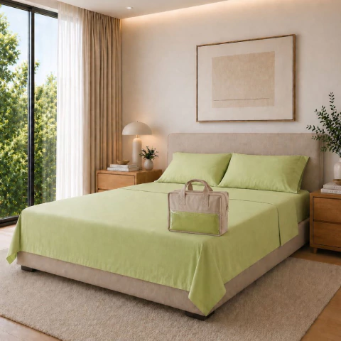 Juego de sábanas 2 1/2 Plazas 600 hilos extra soft VERDE - comprar online