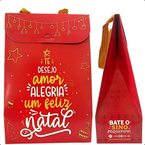 Sacola Diamante P/ Presente e Lembranças - G | Papai Noel - Pct C/ 30 und - Tam G