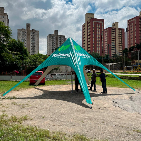 Tenda Estelar 5 Pontos Personalizada | Design Exclusivo para Eventos, Feiras e Ações Promocionais