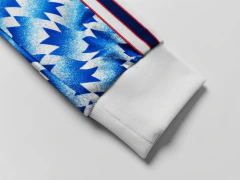 Camisa Retrô Manchester United Manga Longa 1990/1992 Ziguezague Azul e Branco - 88 Import