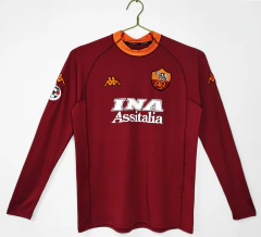 Camisa Retrô Roma Manga Longa Home 2001/2002