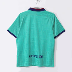Camisa Retrô Barcelona III 2019/2020 Verde Turquesa com detalhe Azul Escuro - comprar online