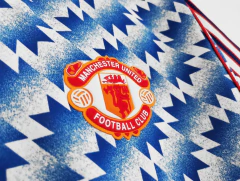 Camisa Retrô Manchester United 1990/1992 Ziguezague Azul e Branco - comprar online