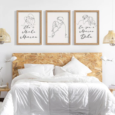 Quadro Decorativo Frases Trio Ele e Ela - comprar online