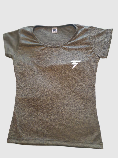 Remera dama de tela dryfit deportiva verde - comprar online