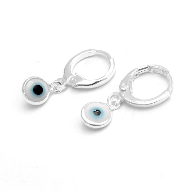 Aros Ojo Blanco con Cierre Brisura 1,2Cm