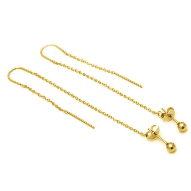 Aros Dorados Bolita y Cadena
