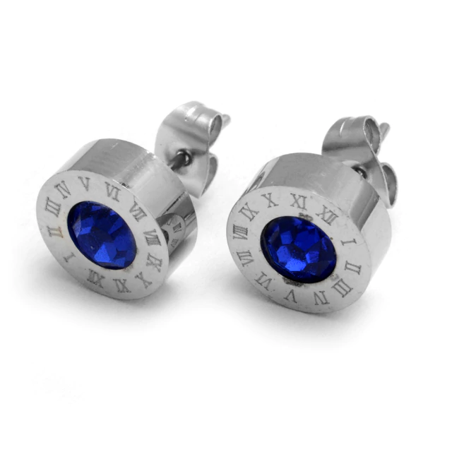 Aros Romano Cubic Azul 1Cm