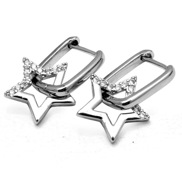 Aros Cubano Italiano Estrella Con Cubic 1,5Cm