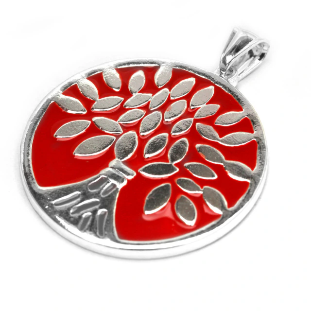 Dije Árbol De La Vida Rojo 4Cm