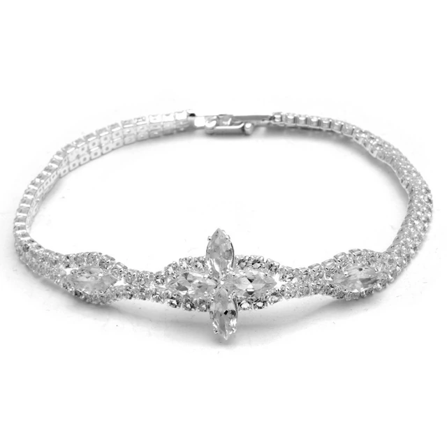 Pulsera Flor Con Cubic 18Cm