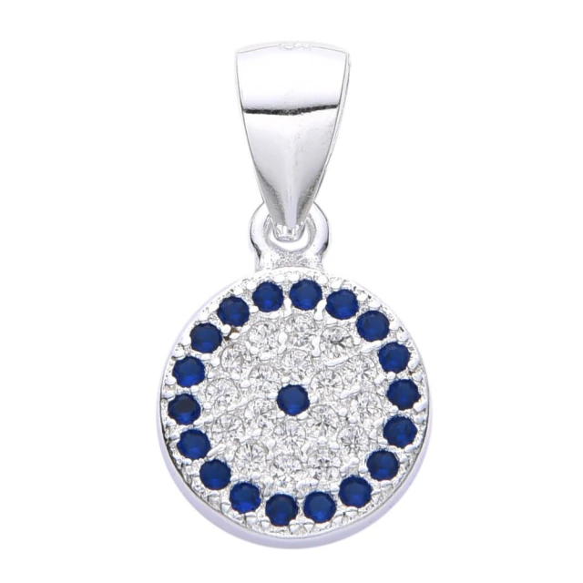 Dije Ojo Protector Con Cubic Azul 1Cm