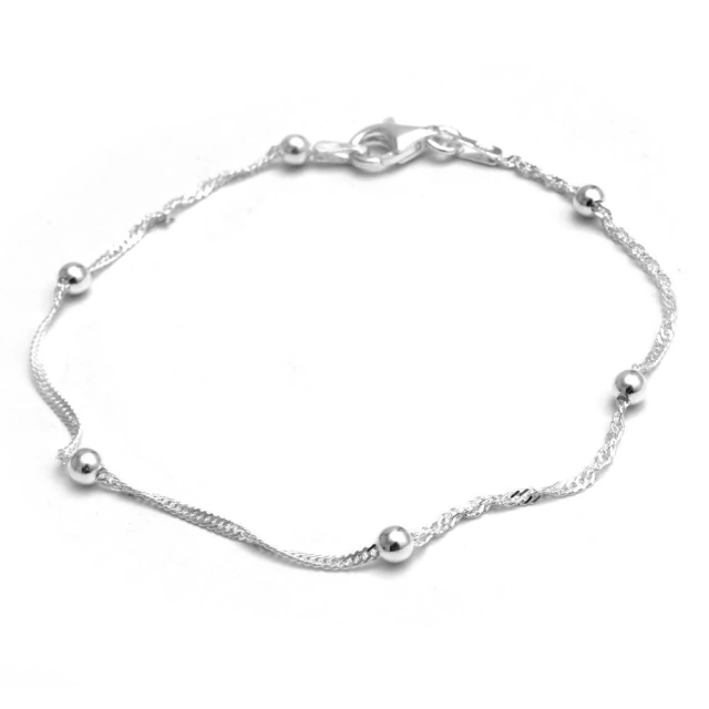 Pulsera Singapur Con Bolitas 18Cm