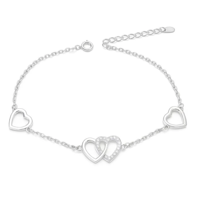 Pulsera Corazones Calados 17 A 20Cm