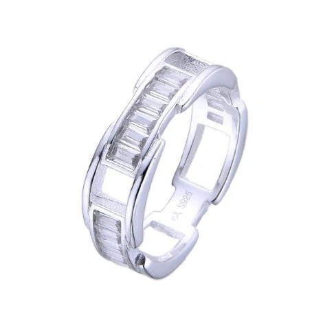 Anillo Baguette y Cubic Cristal
