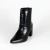 Bota Bico Fino Salto Quadrado Casual - PRETO