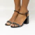 Sandália Salto Grosso Tiras Strass - PRETO - Stylus Calçados