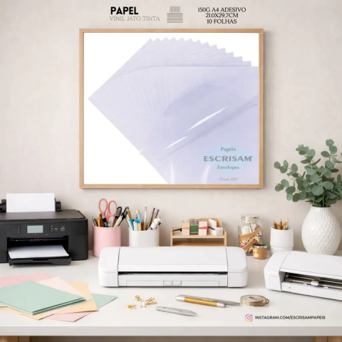 Vinil Adesivo Opaco A4 150g Jato de Tinta 10 Folhas