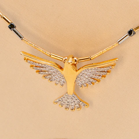 COLAR CANUTILHOS ESPIRITO SANTO - BANHO DE OURO 18K